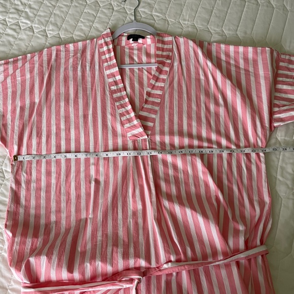 J Crew Maxi Poplin Pink Stripe Dress Large - Picture 8 of 8
